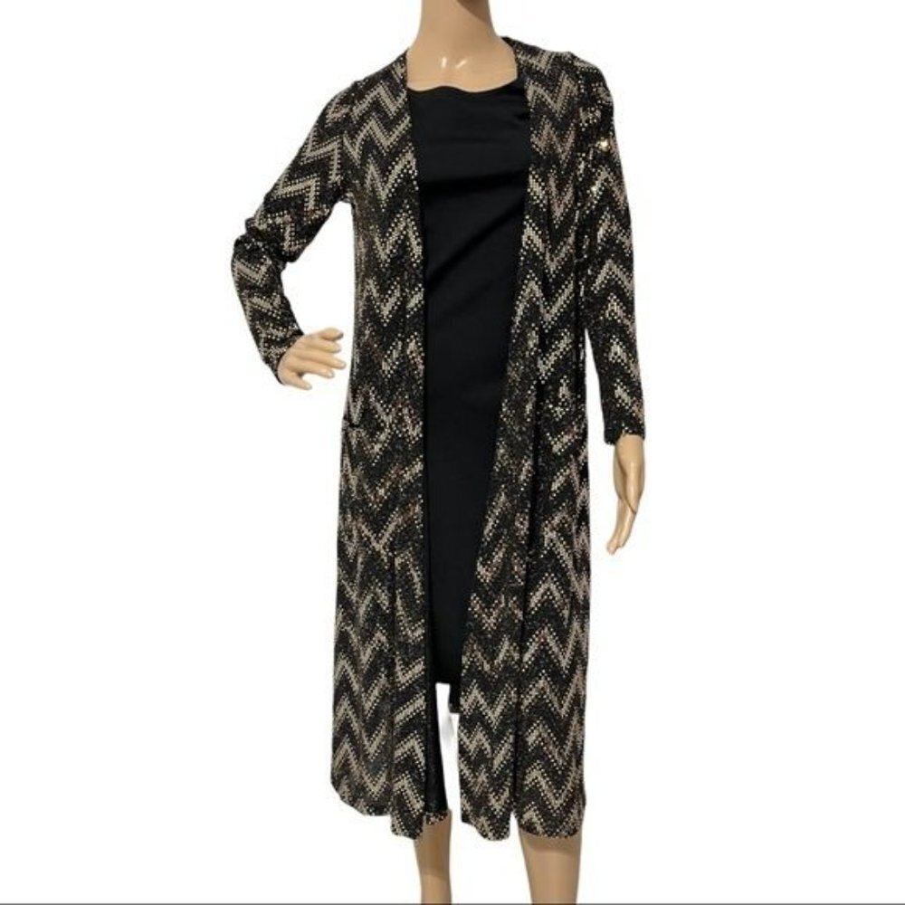 Lularoe Evening Party Sequin Open Long Cardigan S… - image 1